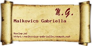 Malkovics Gabriella névjegykártya